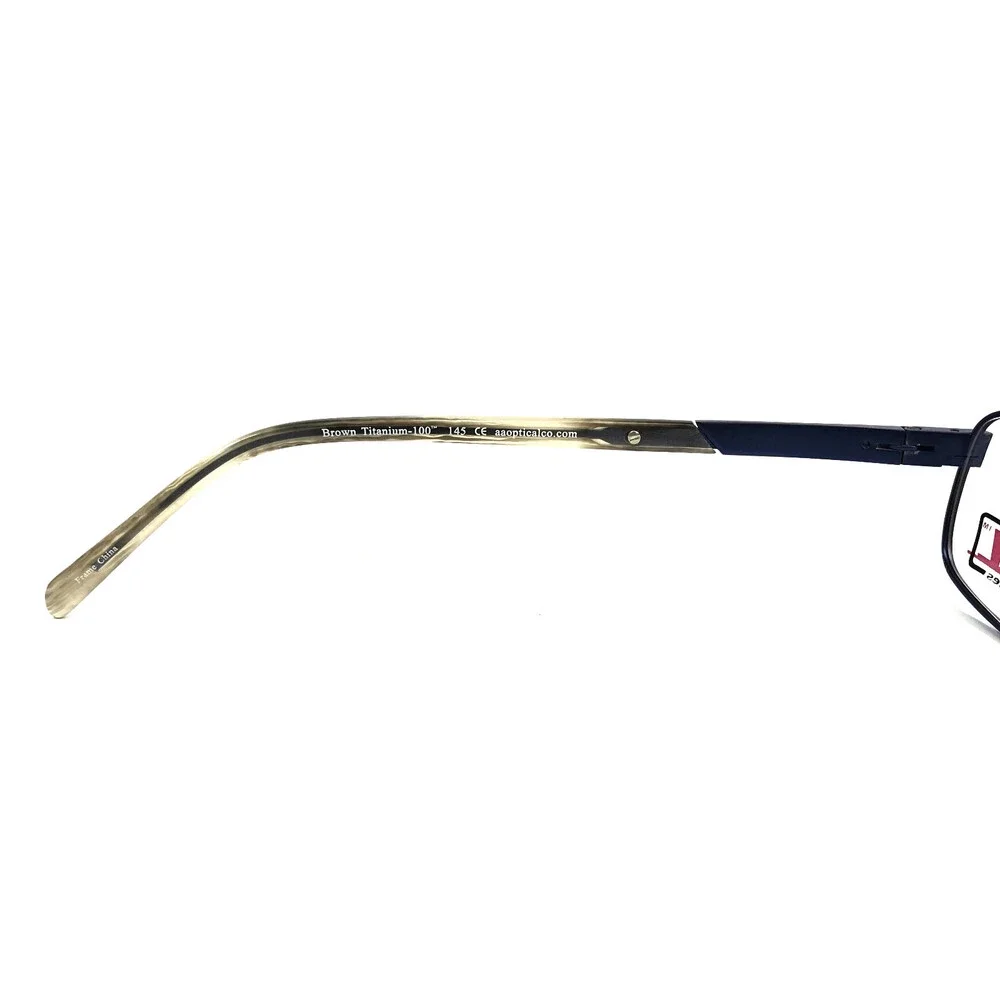 XXL Ti Series Eyeglasses Frames Riptide Brown Blue Titanium Rectangle 58-20-145